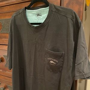 TOMMY BAHAMA BLACK XXL TEE-SHIRT w/ front pocket embroidered insignia; $19